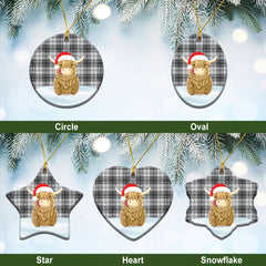 Glen Tartan Christmas Ceramic Ornament - Highland Cows Style