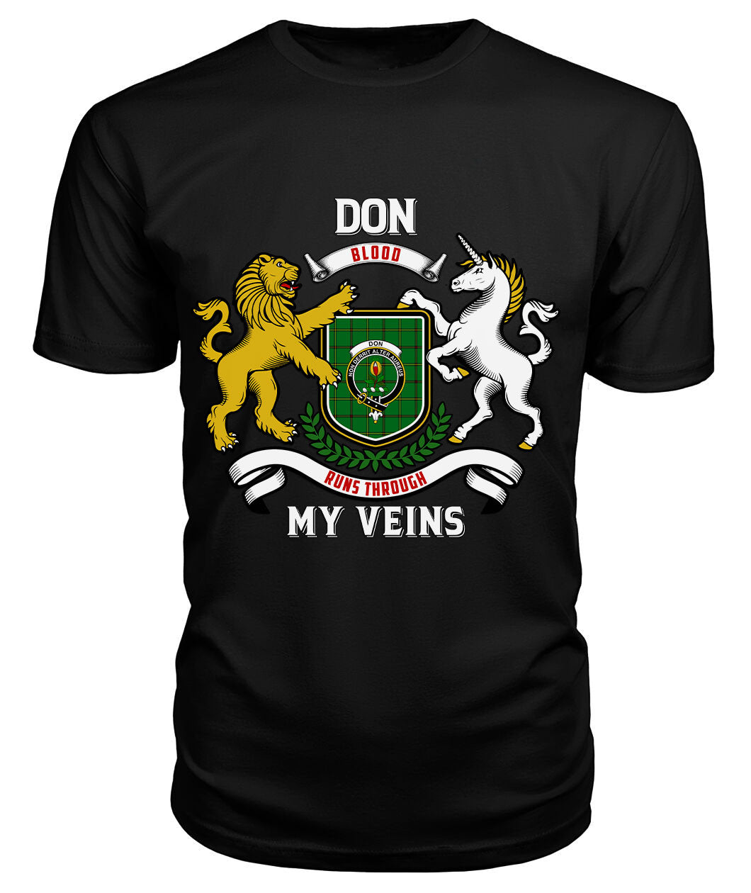 Don Tartan Crest 2D T-shirt - Blood Runs Through My Veins Style