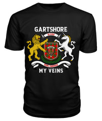 Gartshore Tartan Crest 2D T-shirt - Blood Runs Through My Veins Style