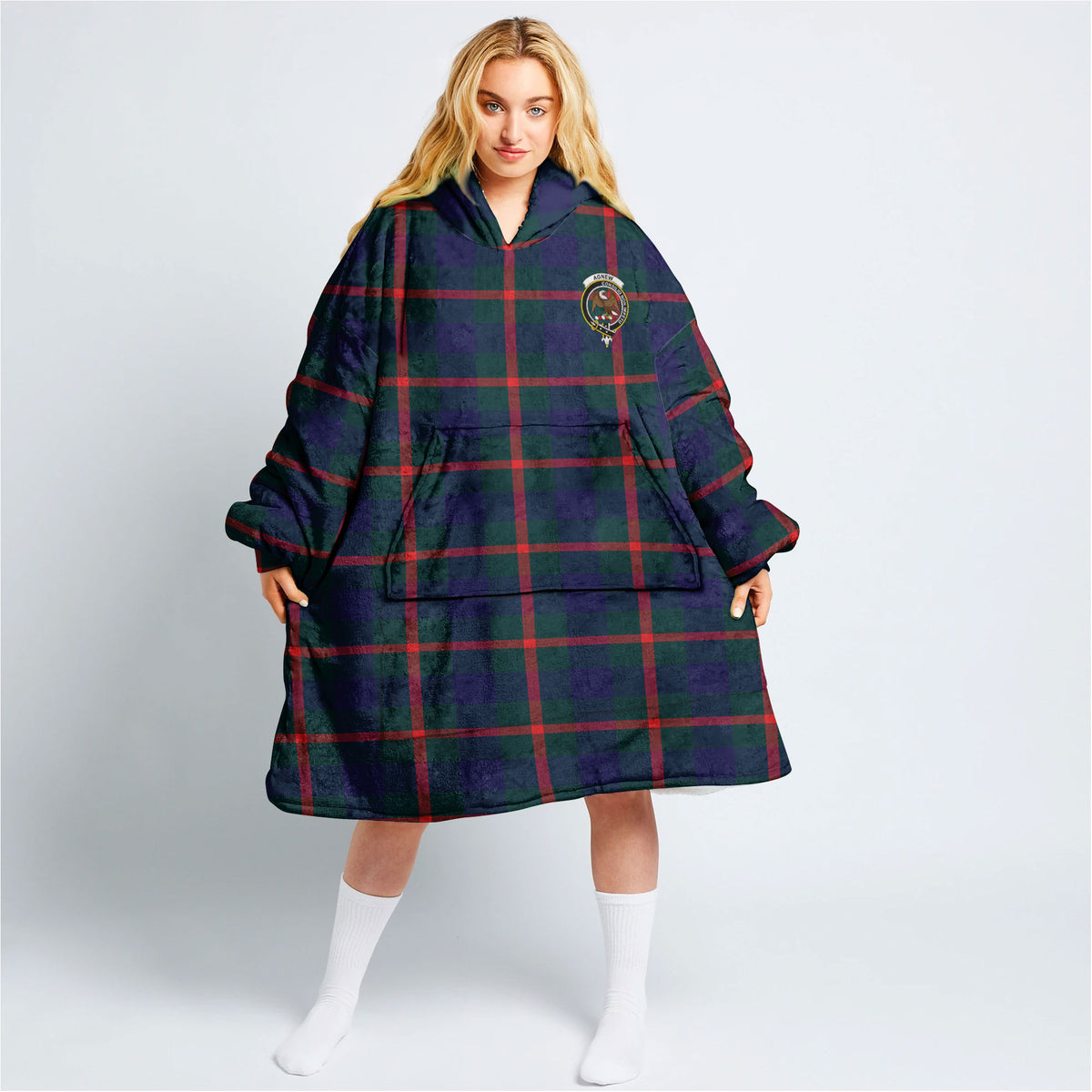 Agnew Modern Tartan Hoodie Blanket