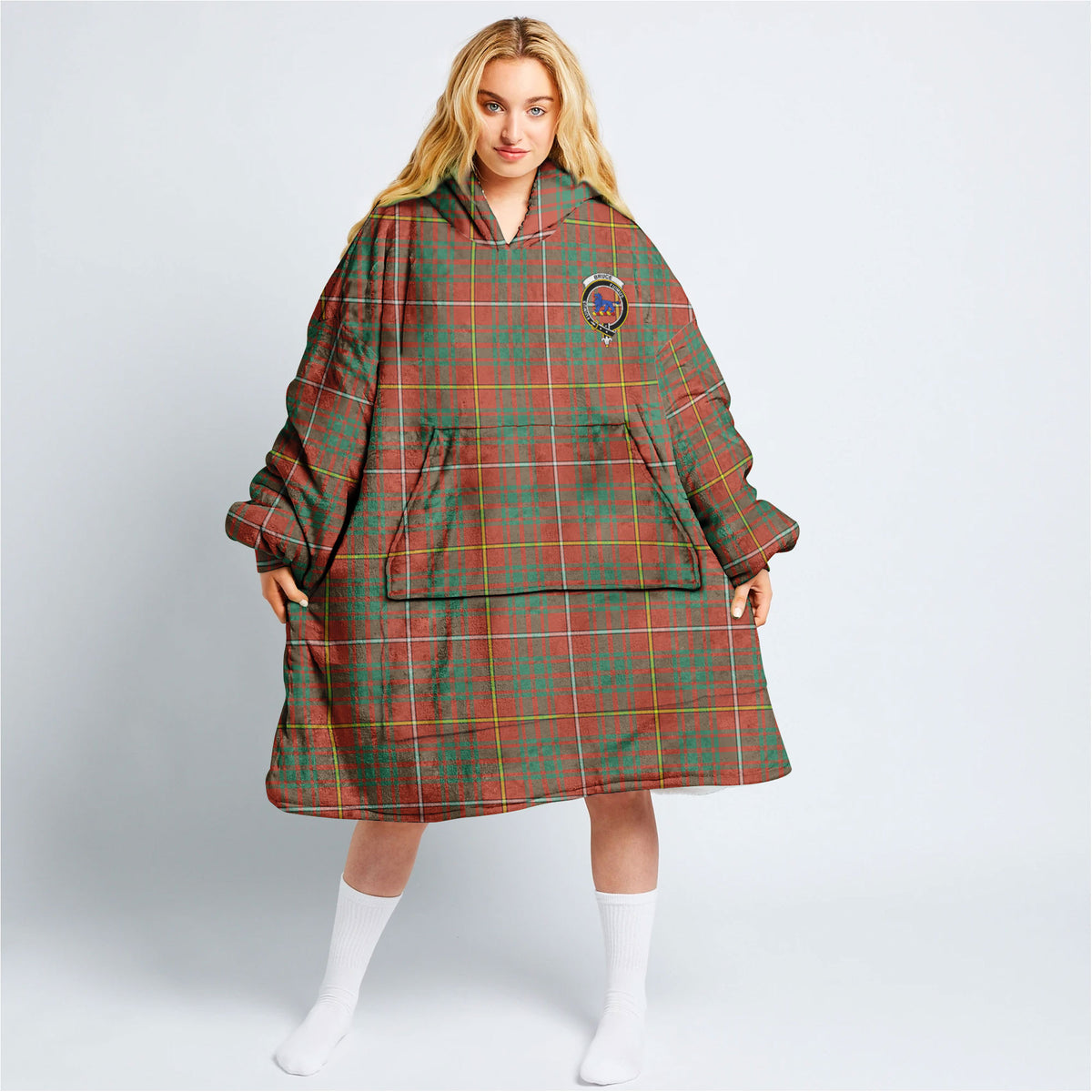 Bruce Ancient Tartan Hoodie Blanket