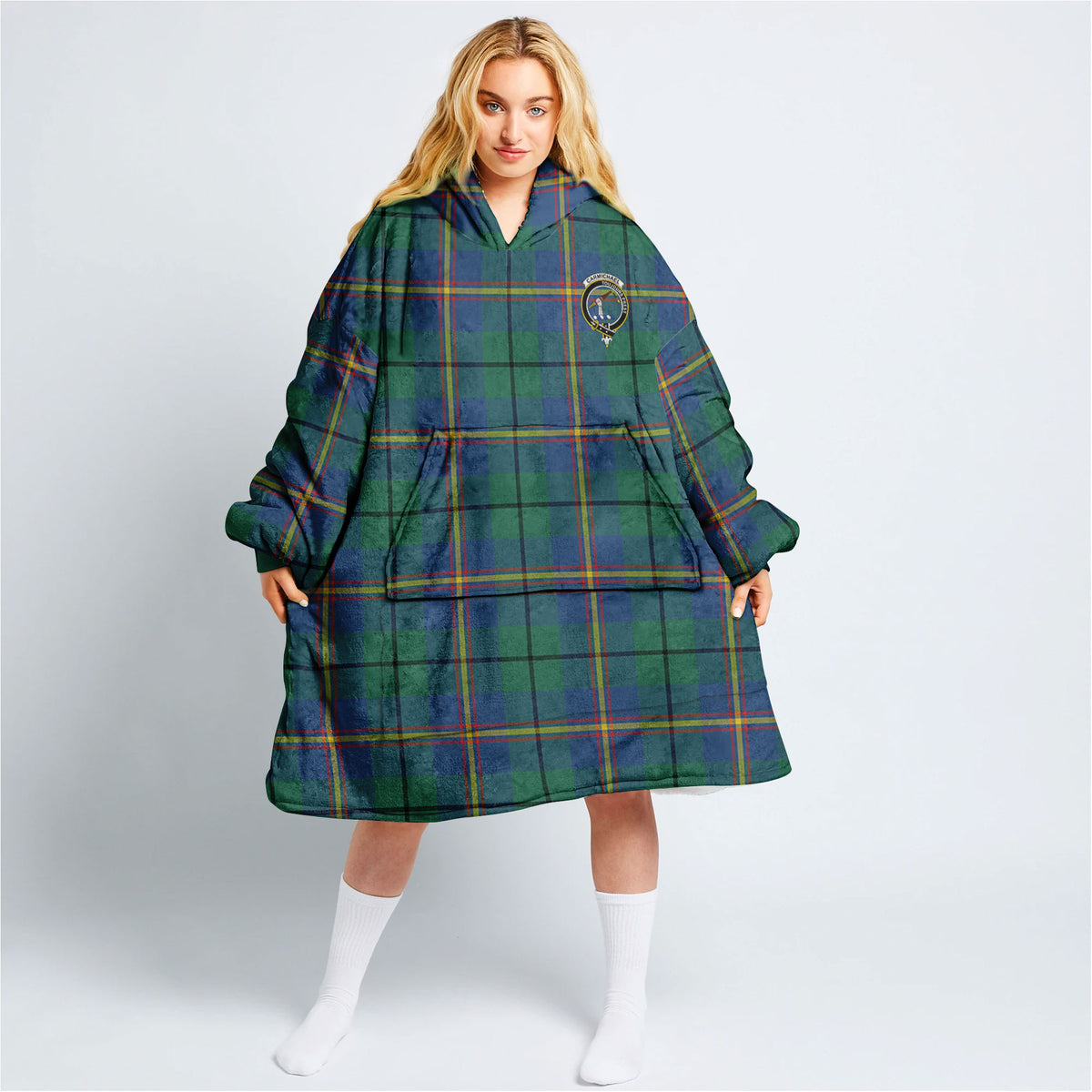 Carmichael Ancient Tartan Hoodie Blanket