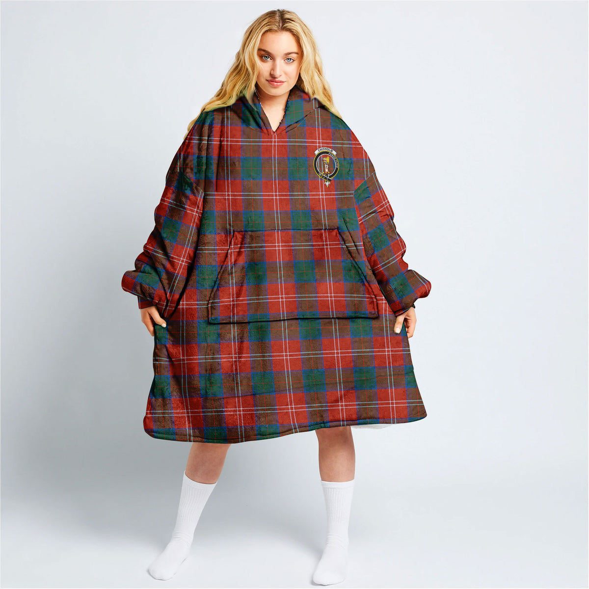 Chisholm Ancient Tartan Hoodie Blanket