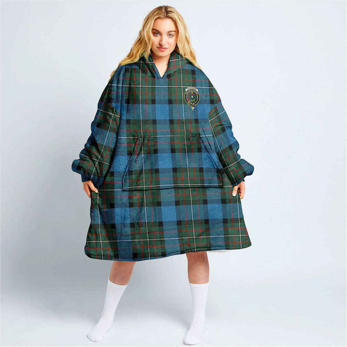 Fergusson Ancient Tartan Hoodie Blanket