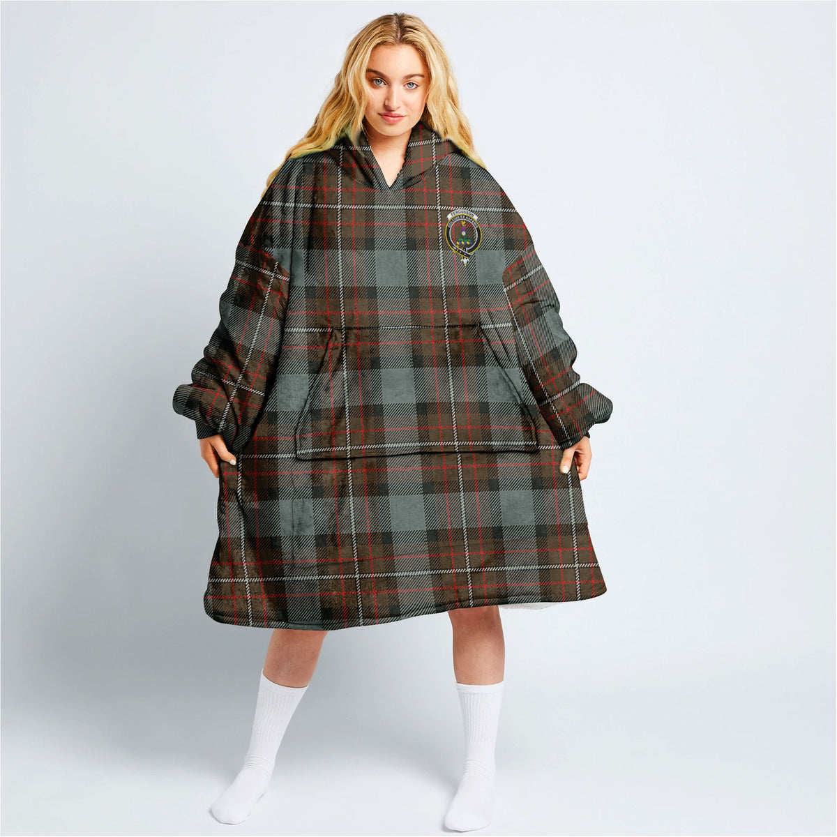 Fergusson Weathered Tartan Hoodie Blanket