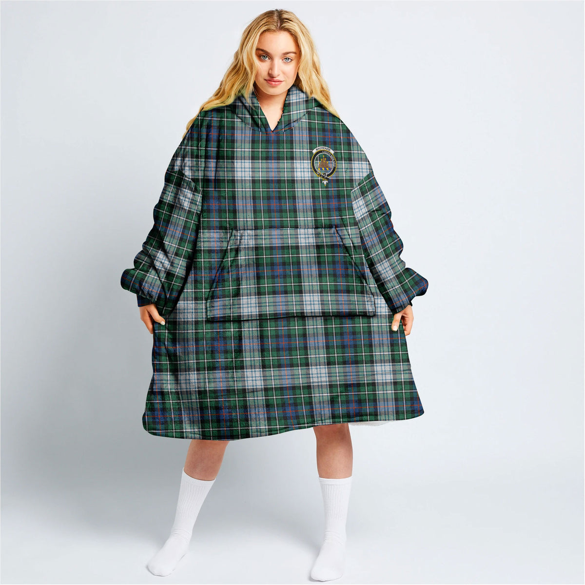 MacKenzie Dress Ancient Tartan Hoodie Blanket