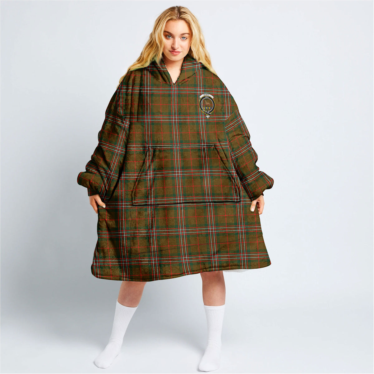 Scott Brown Modern Tartan Hoodie Blanket