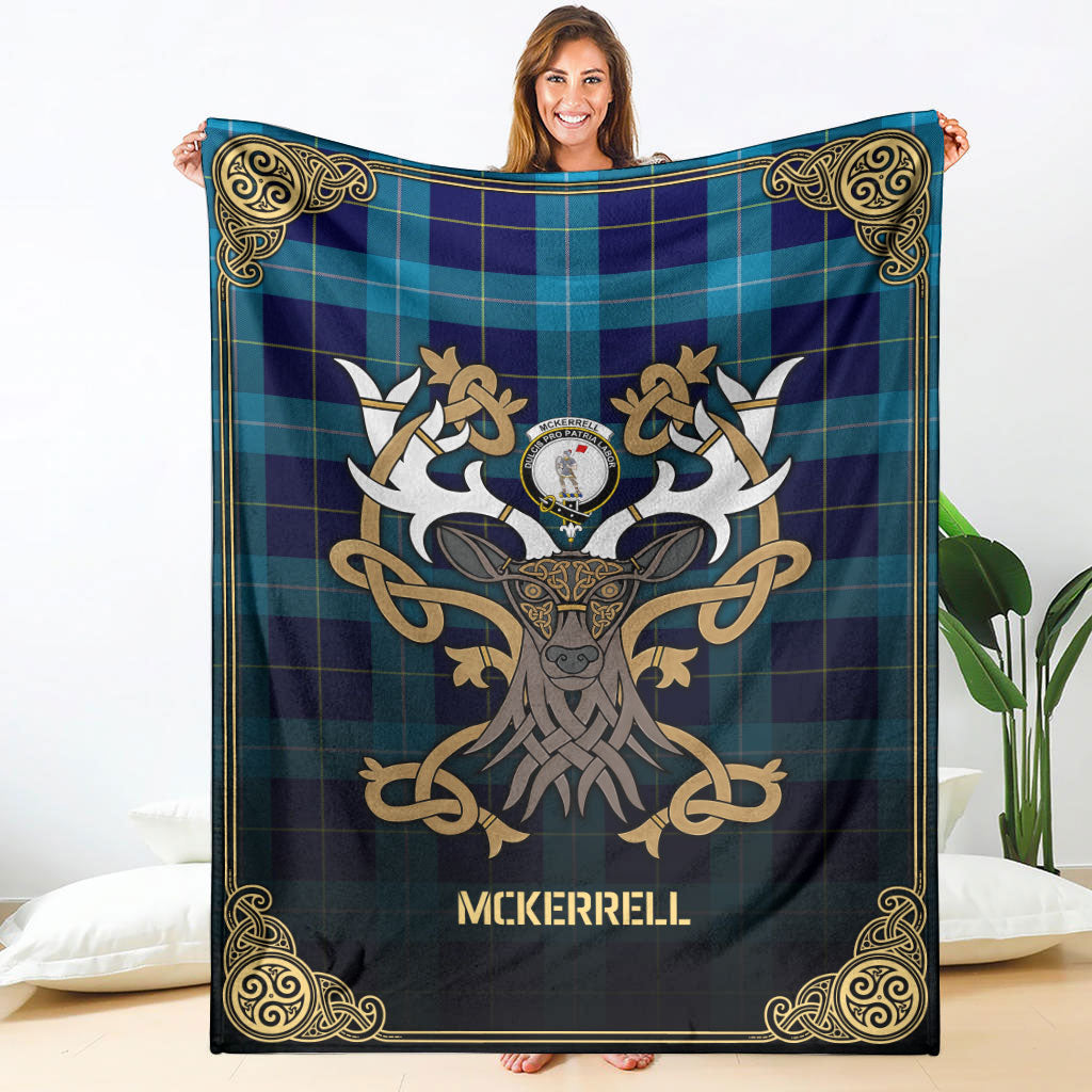 McKerrell Tartan Crest Premium Blanket - Celtic Stag style
