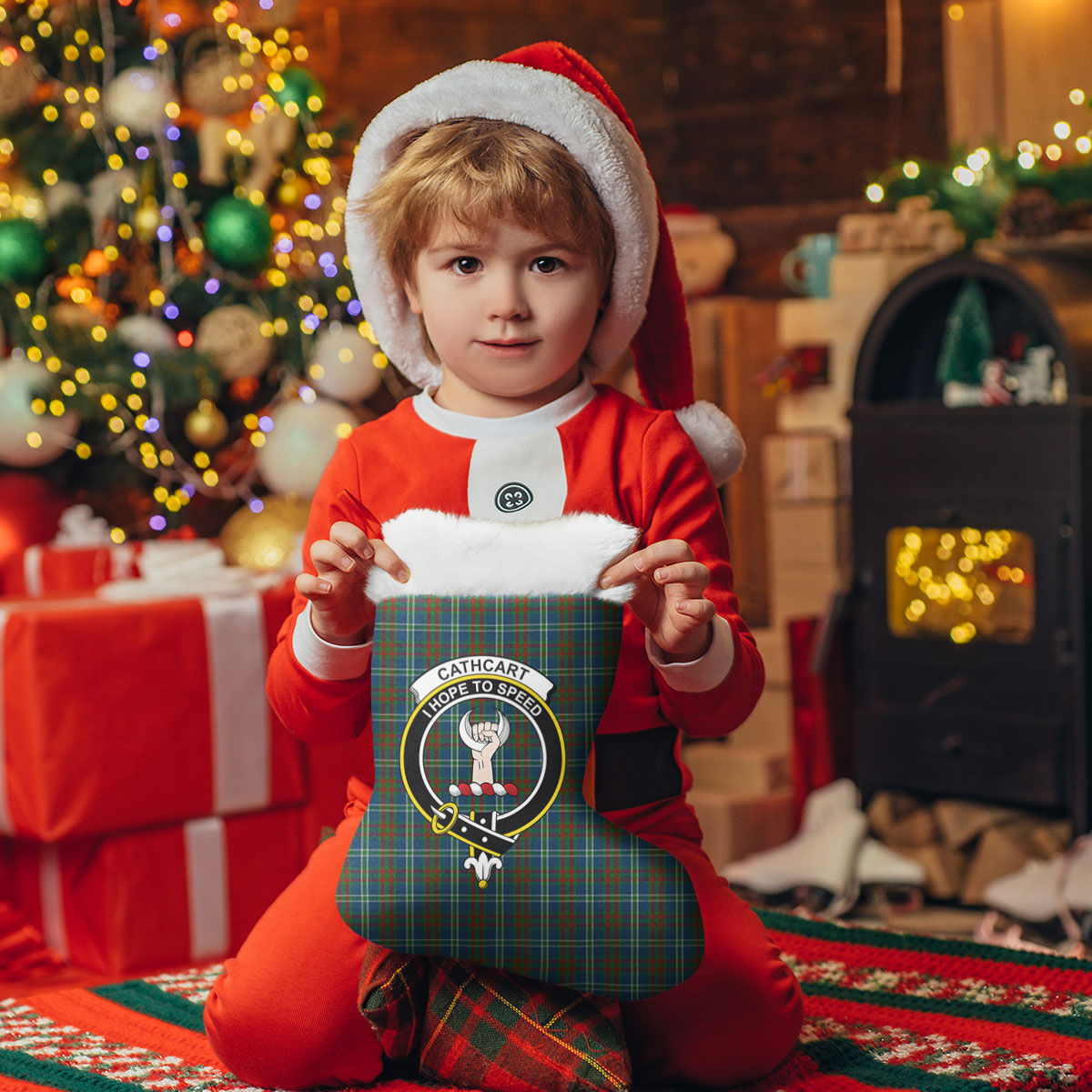 Cathcart Tartan Crest Christmas Stocking