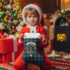 Forbes Modern Tartan Crest Christmas Stocking