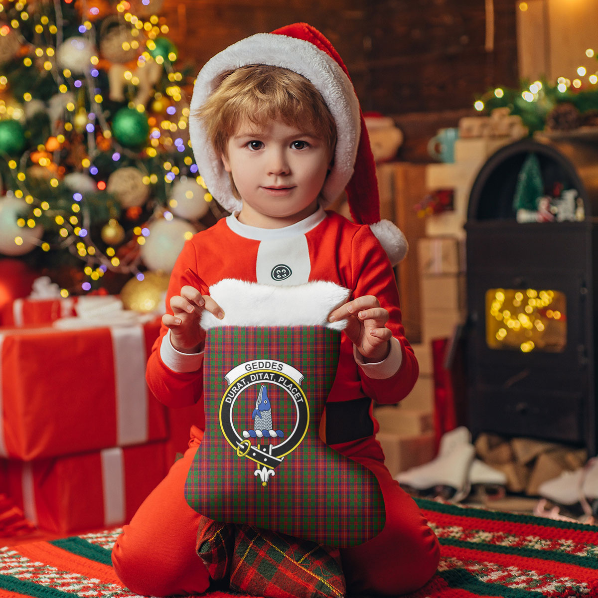 Geddes Tartan Crest Christmas Stocking