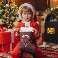 Kelly of Sleat Red Tartan Crest Christmas Stocking