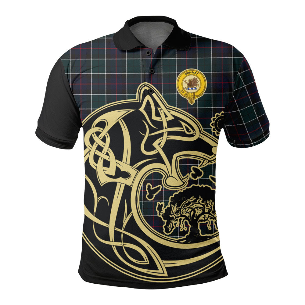 Leslie Hunting Modern Tartan Polo Shirt Viking Wolf
