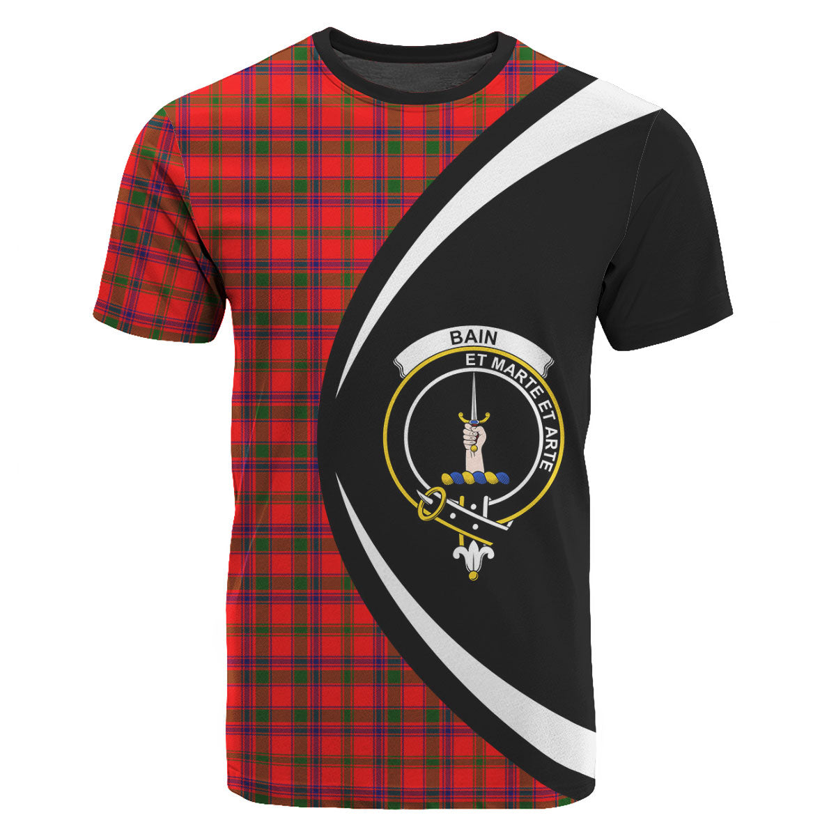 Bain Tartan Crest T-shirt - Circle Style