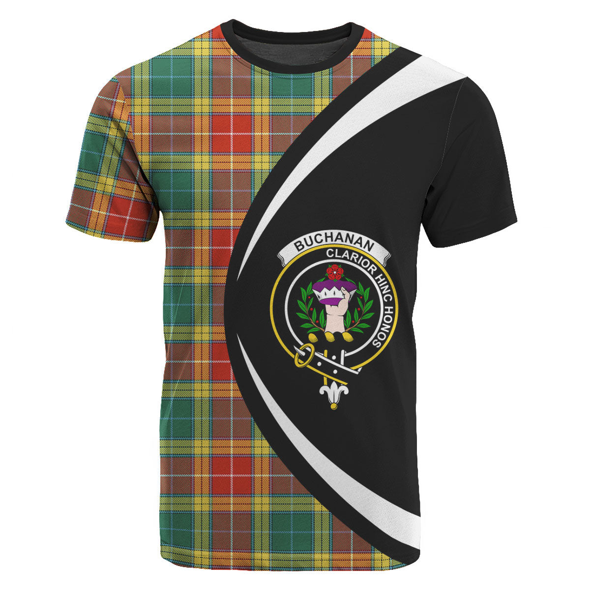 Buchanan Old Sett Tartan Crest T-shirt - Circle Style