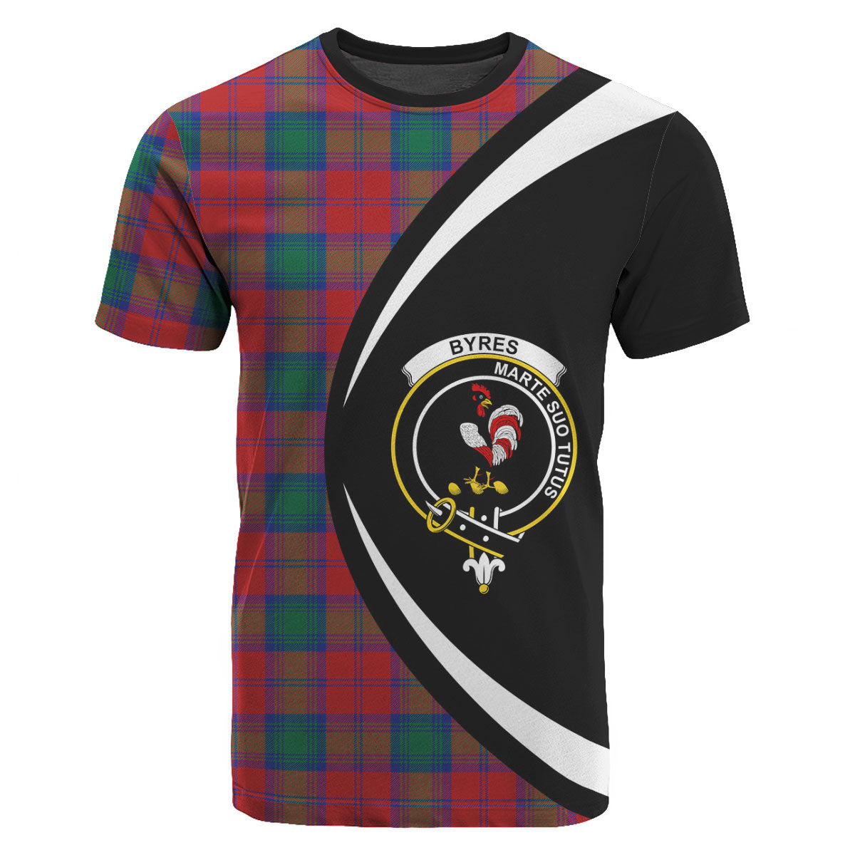 Byres Tartan Crest T-shirt - Circle Style