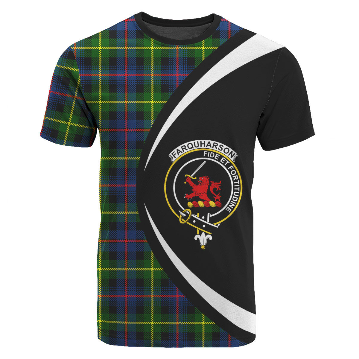 Farquharson Modern Tartan Crest T-shirt - Circle Style