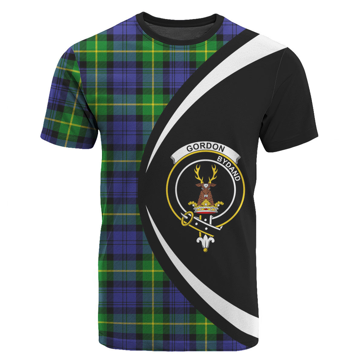 Gordon Modern Tartan Crest T-shirt - Circle Style