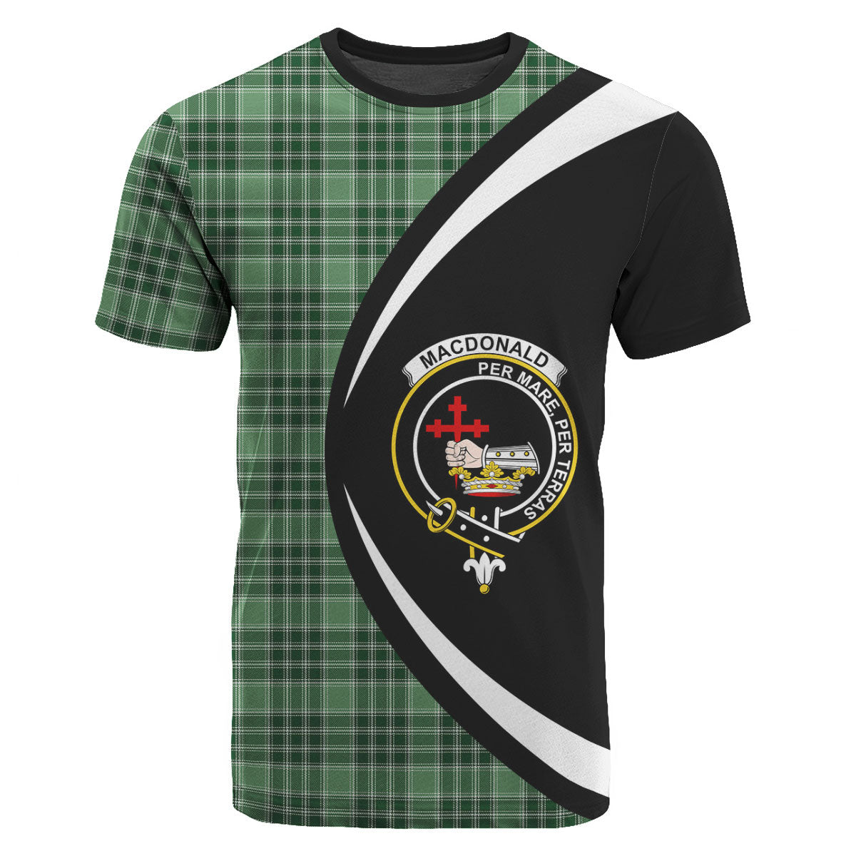 MacDonald Lord of the Isles Hunting Tartan Crest T-shirt - Circle Style