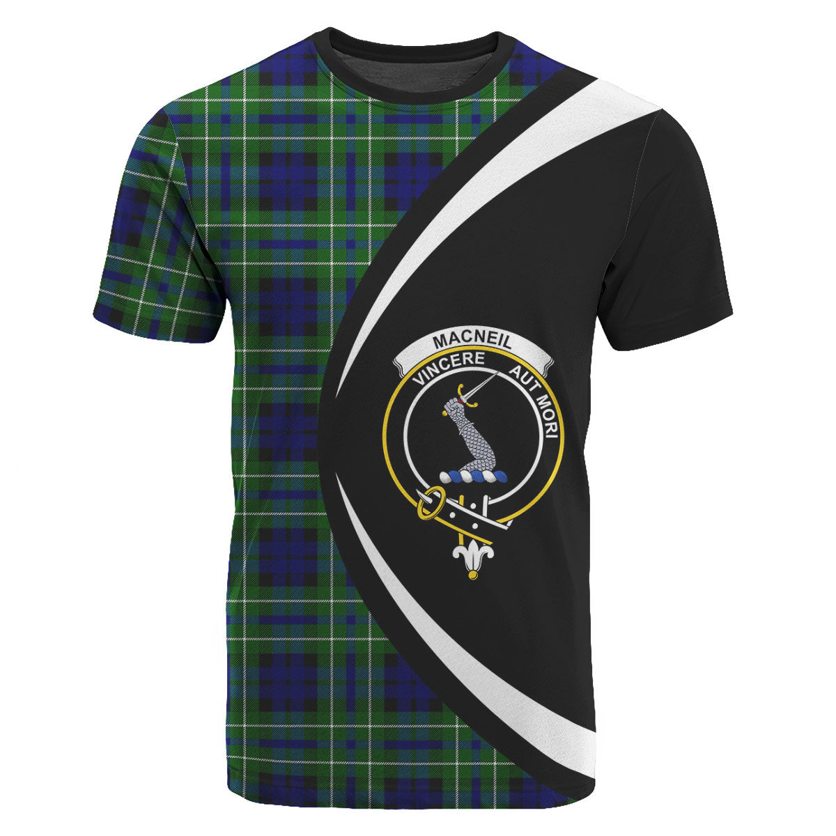 MacNeil of Colonsay Modern Tartan Crest T-shirt - Circle Style