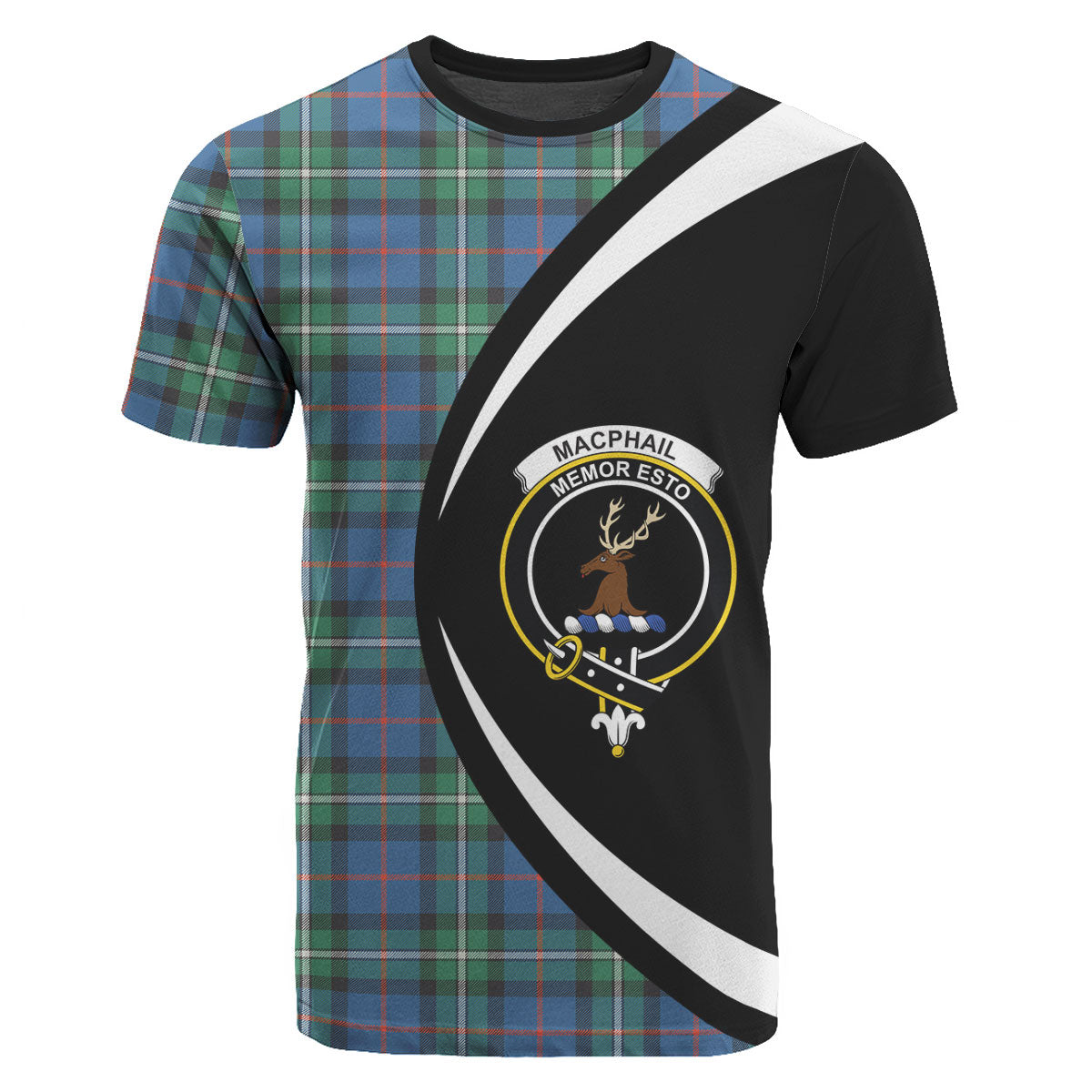 MacPhail Hunting Ancient Tartan Crest T-shirt - Circle Style