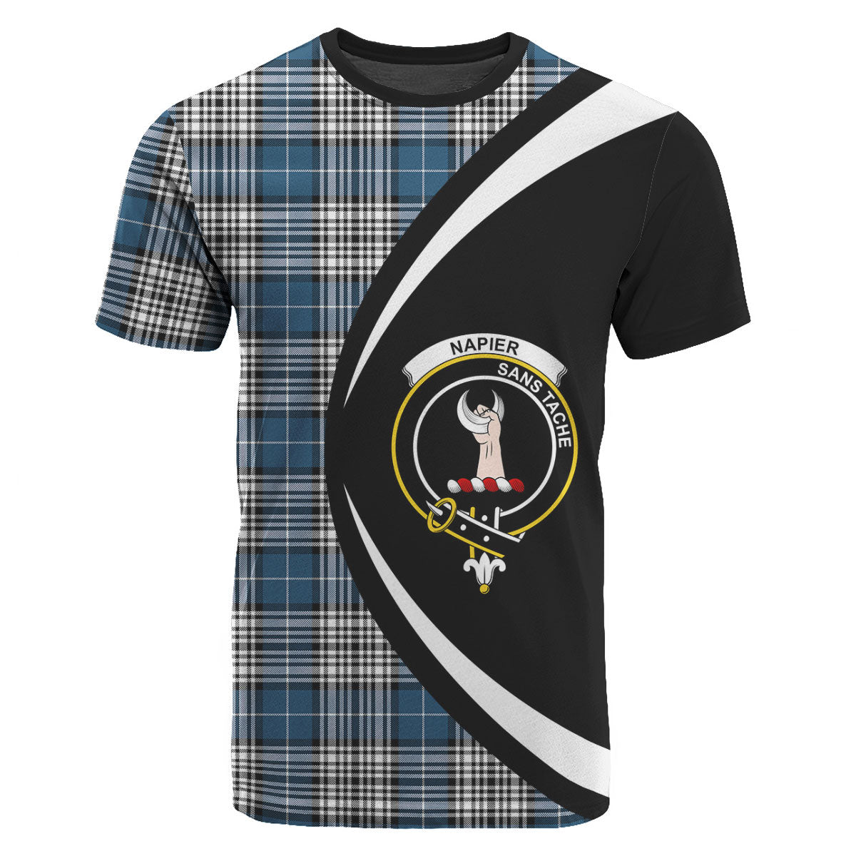 Napier Modern Tartan Crest T-shirt - Circle Style