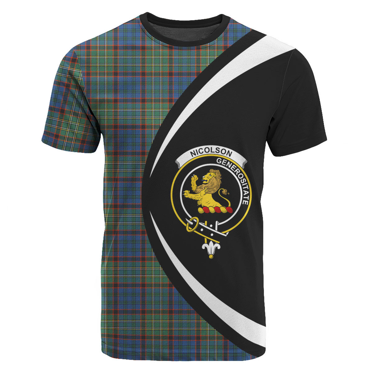 Nicolson Hunting Ancient Tartan Crest T-shirt - Circle Style