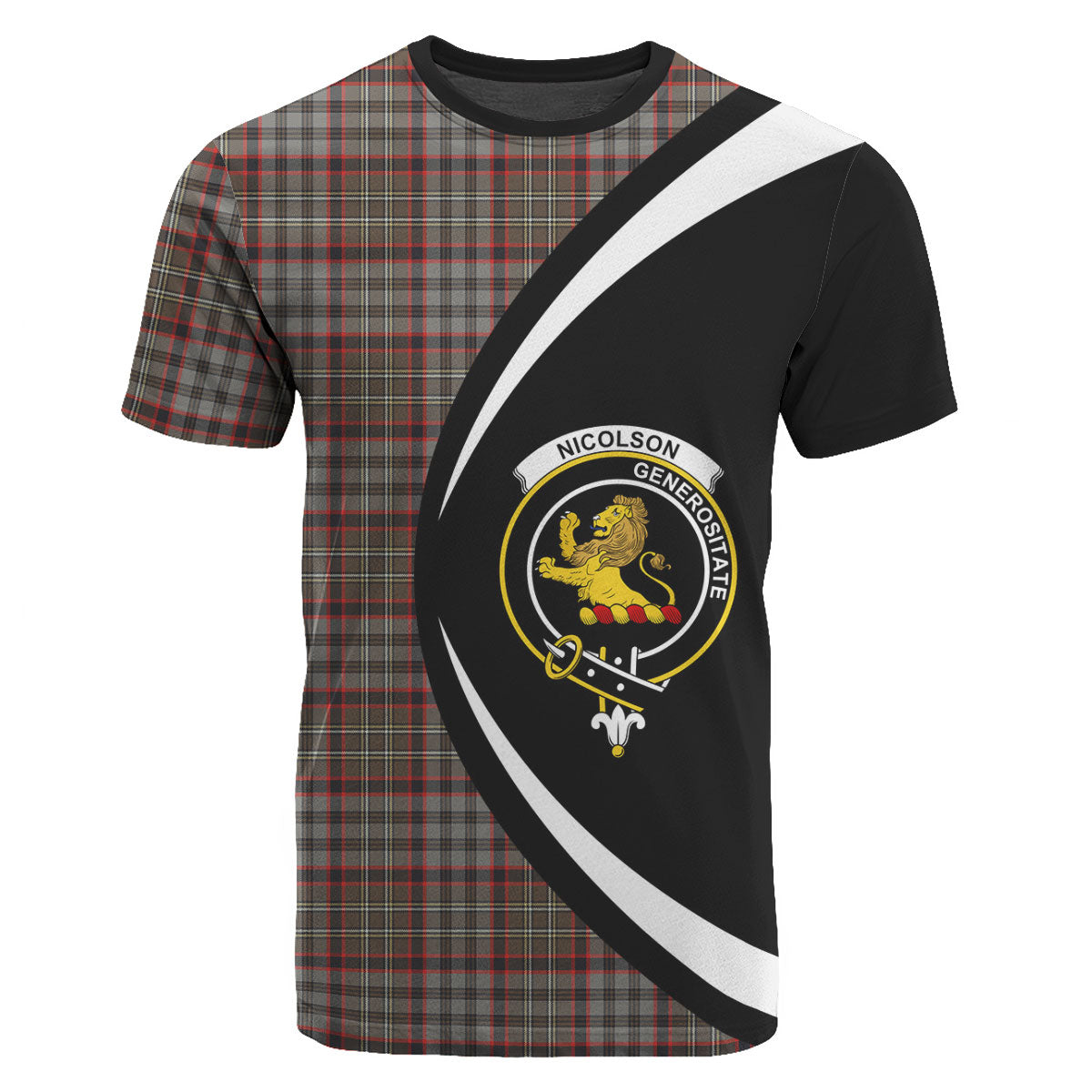 Nicolson Hunting Weathered Tartan Crest T-shirt - Circle Style