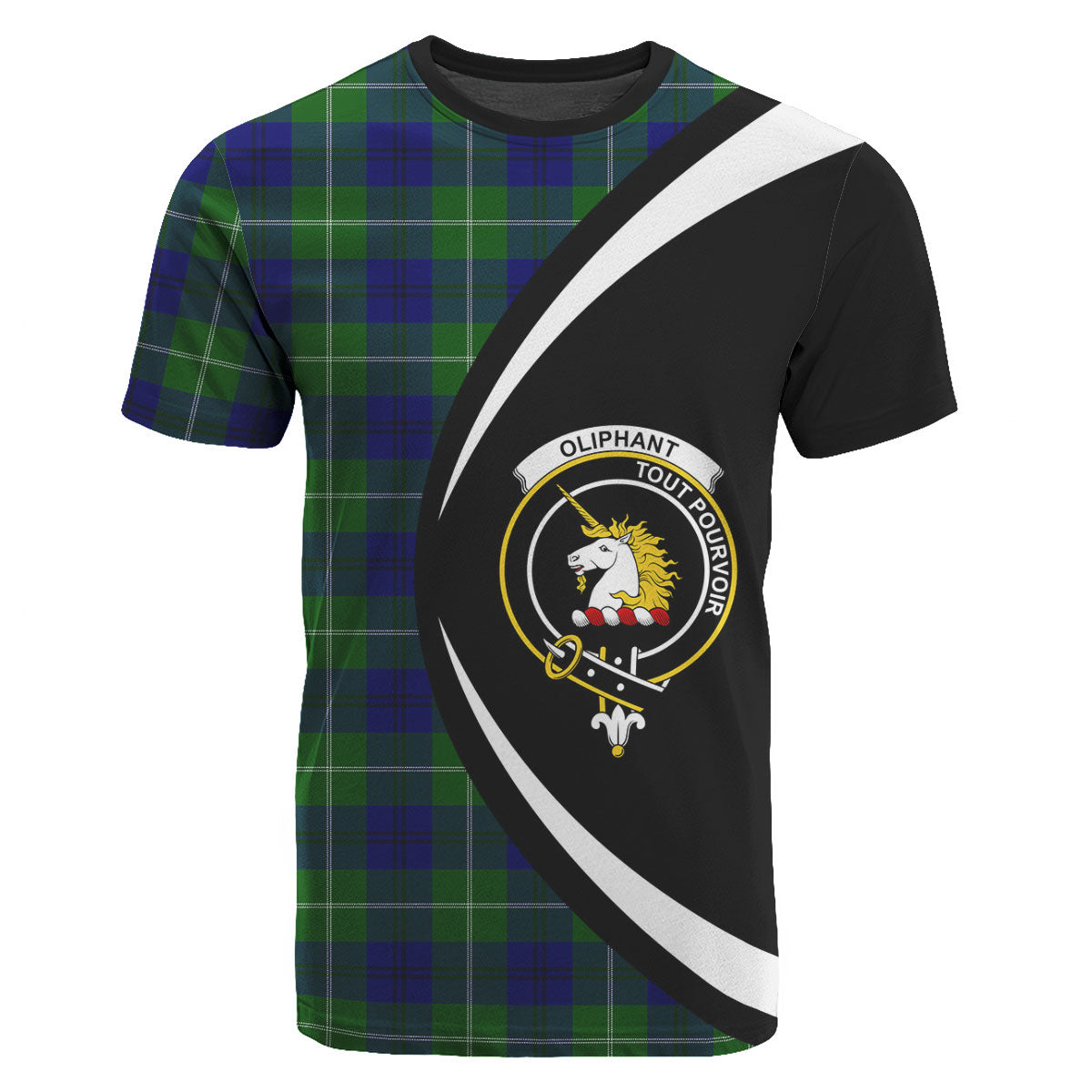 Oliphant Modern Tartan Crest T-shirt - Circle Style