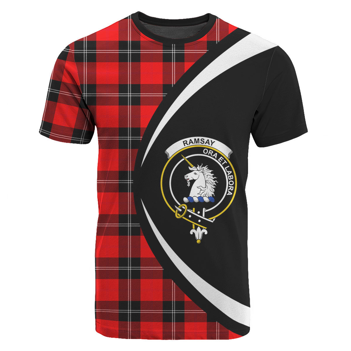 Ramsay Modern Tartan Crest T-shirt - Circle Style