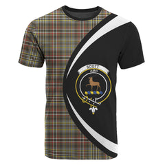 Scott Green Weathered Tartan Crest T-shirt - Circle Style