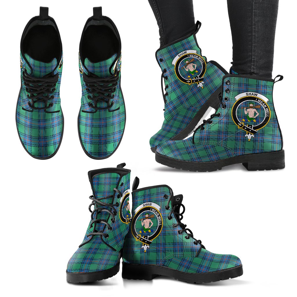 Shaw of Sauchie Tartan Crest Leather Boots