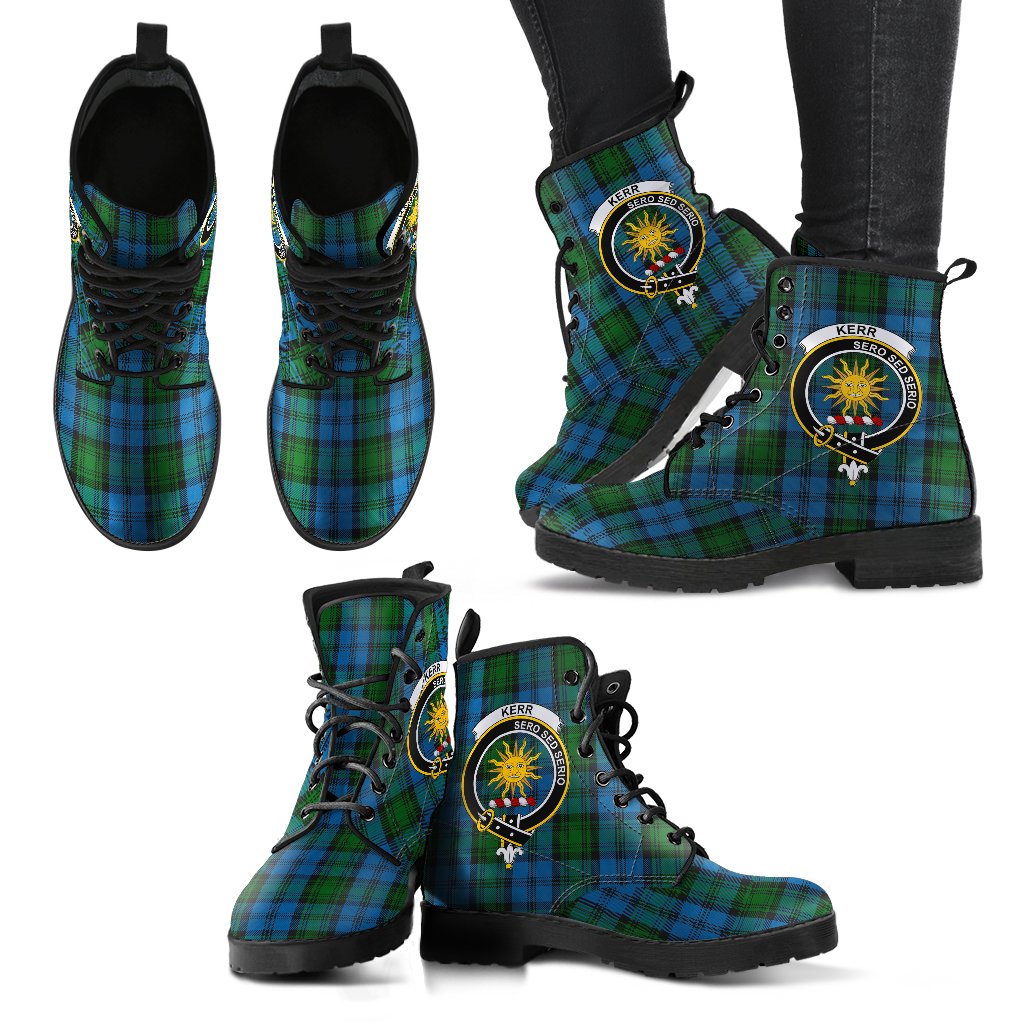 Kerr Hunting Tartan Crest Leather Boots