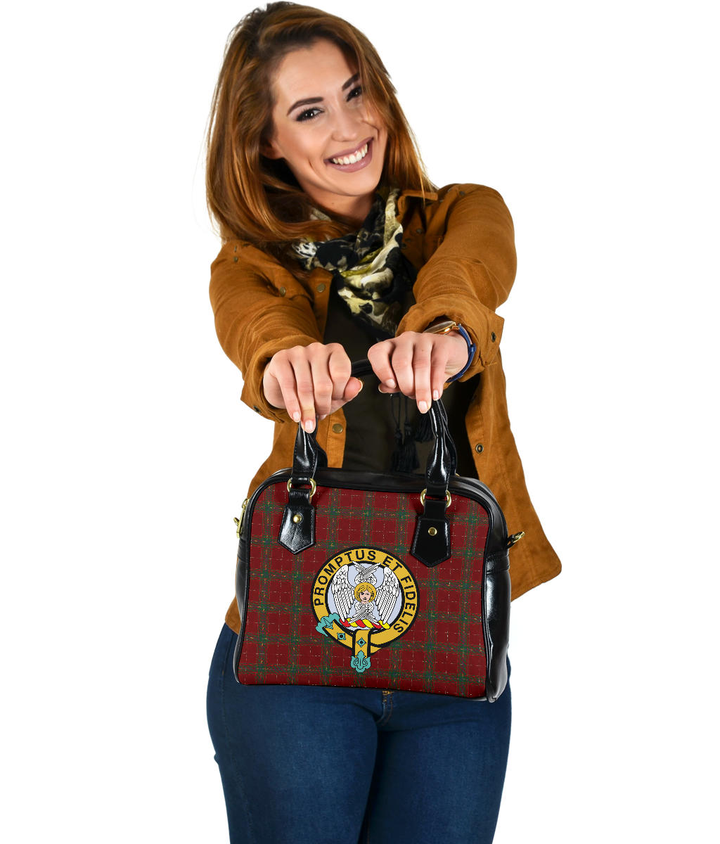 Carruthers Family Tartan Official Crest Shoulder Handbags