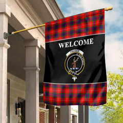 Fraser (of Lovat) Tartan Crest Black Garden Flag