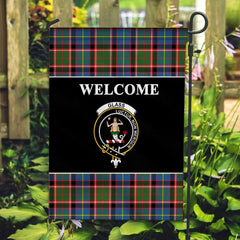 Glass Tartan Crest Black Garden Flag