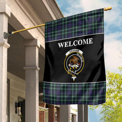 Graham Tartan Crest Black Garden Flag