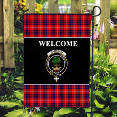 Hamilton Tartan Crest Black Garden Flag