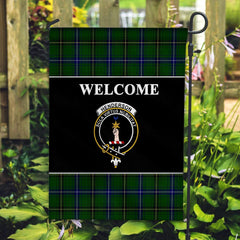 Henderson Tartan Crest Black Garden Flag