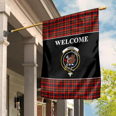 Innes Tartan Crest Black Garden Flag