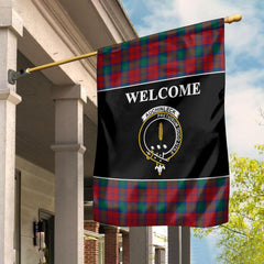 Auchinleck Tartan Crest Black Garden Flag