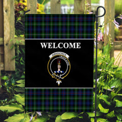 Kirkpatrick Tartan Crest Black Garden Flag