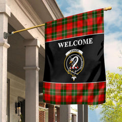 Lennox Tartan Crest Black Garden Flag