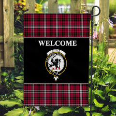 Little Tartan Crest Black Garden Flag