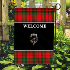 MacAulay Tartan Crest Black Garden Flag