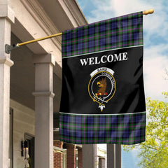 Baird Tartan Crest Black Garden Flag