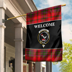 MacDougall Tartan Crest Black Garden Flag