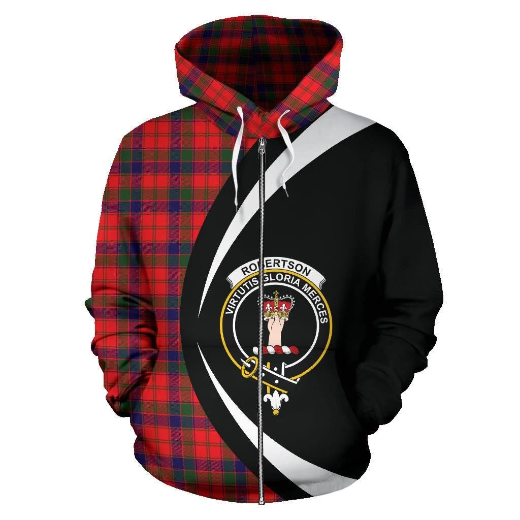 Robertson Modern Tartan Crest Zipper Hoodie - Circle Style