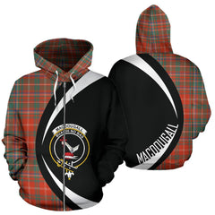 MacDougall Ancient Tartan Crest Zipper Hoodie - Circle Style