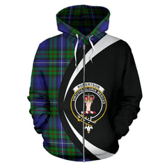 Robertson Hunting Modern Tartan Crest Zipper Hoodie - Circle Style